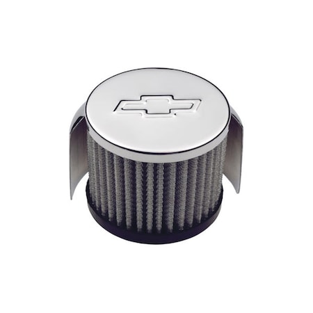 Proform 141621 Chrome Chevy Bow Tie Valve Cover Air Breather Cap Push-In with Hood P75-141621